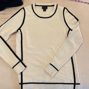 J.Crew Italian Cashmere Cream/Black XS sweater